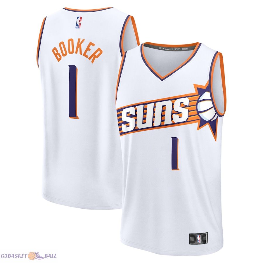 Men's Phoenix Suns Devin Booker Fanatics White Fast Break Replica Player Jersey - Association Edition