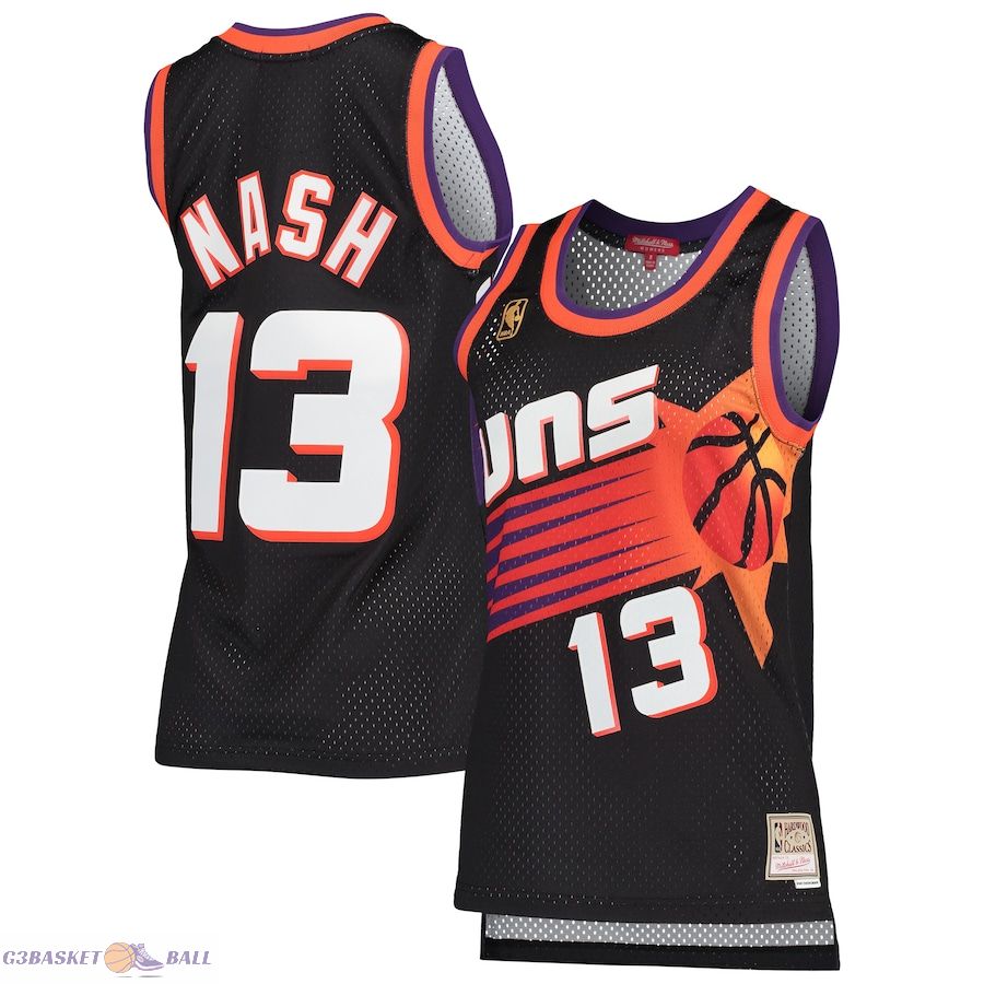 Women's Phoenix Suns Steve Nash Mitchell & Ness Black Hardwood Classics Swingman Jersey