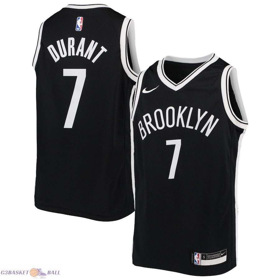 Youth Brooklyn Nets Kevin Durant Black Swingman Jersey - Icon Edition