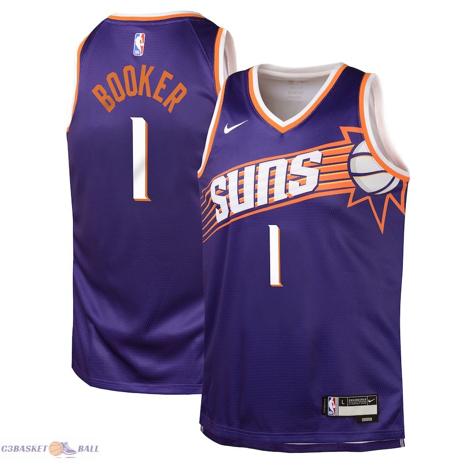 Youth Phoenix Suns Devin Booker Purple Swingman Jersey - Icon Edition