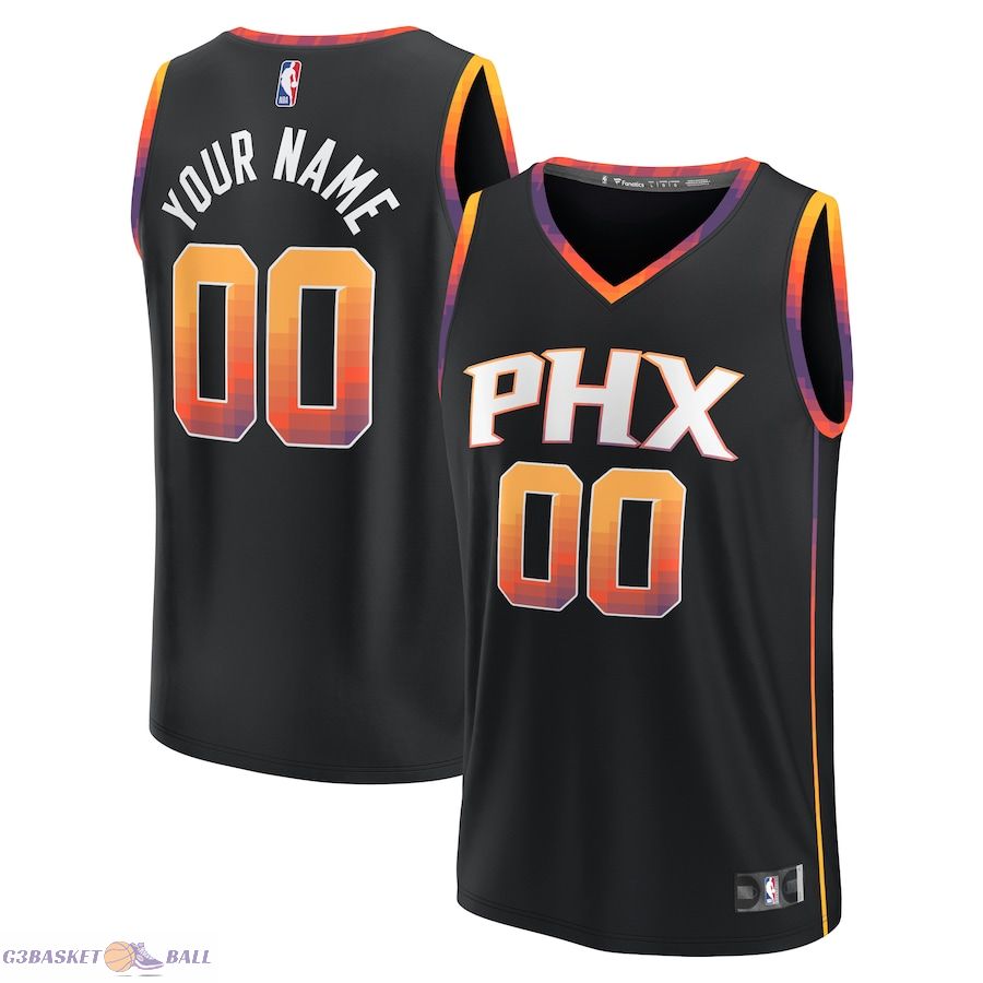 Youth Phoenix Suns Fanatics Black Fast Break Replica Custom Jersey - Statement Edition