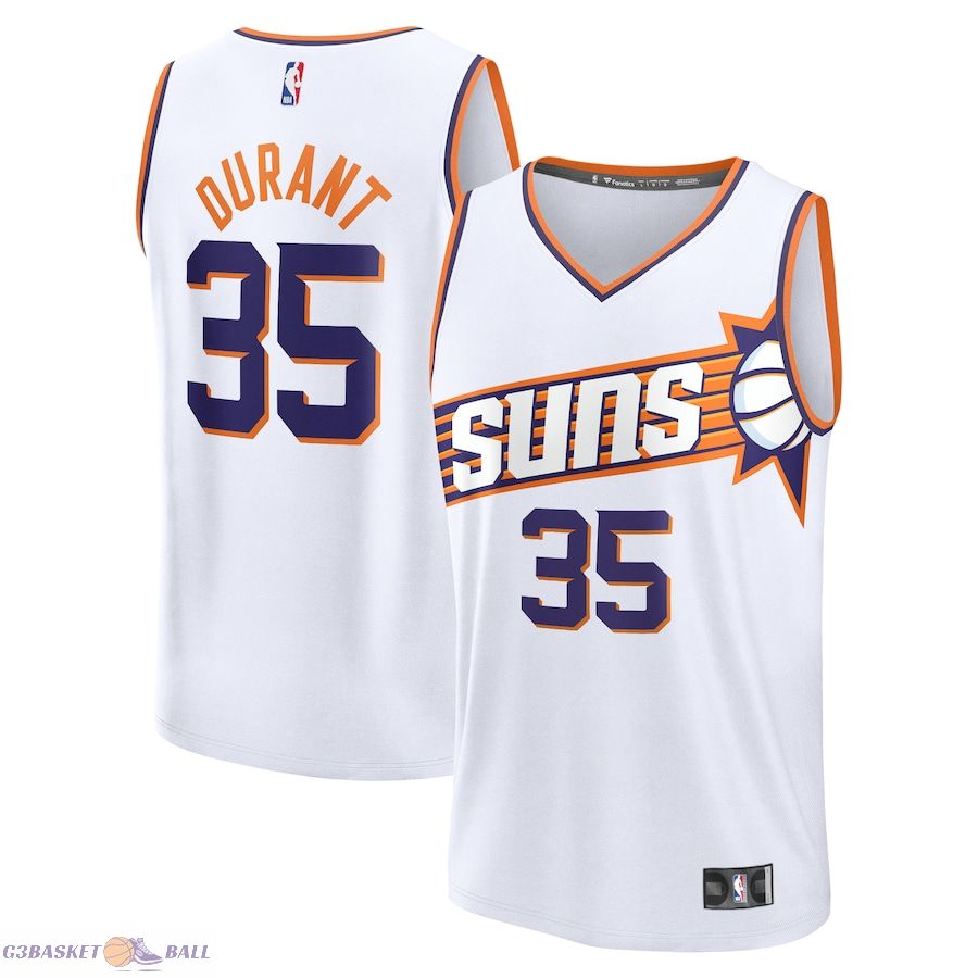 Youth Phoenix Suns Kevin Durant Fanatics White Fast Break Player Jersey - Association Edition