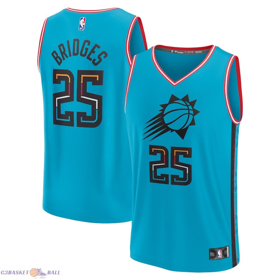 Youth Phoenix Suns Mikal Bridges Fanatics Turquoise 2022/23 Fastbreak Jersey - City Edition