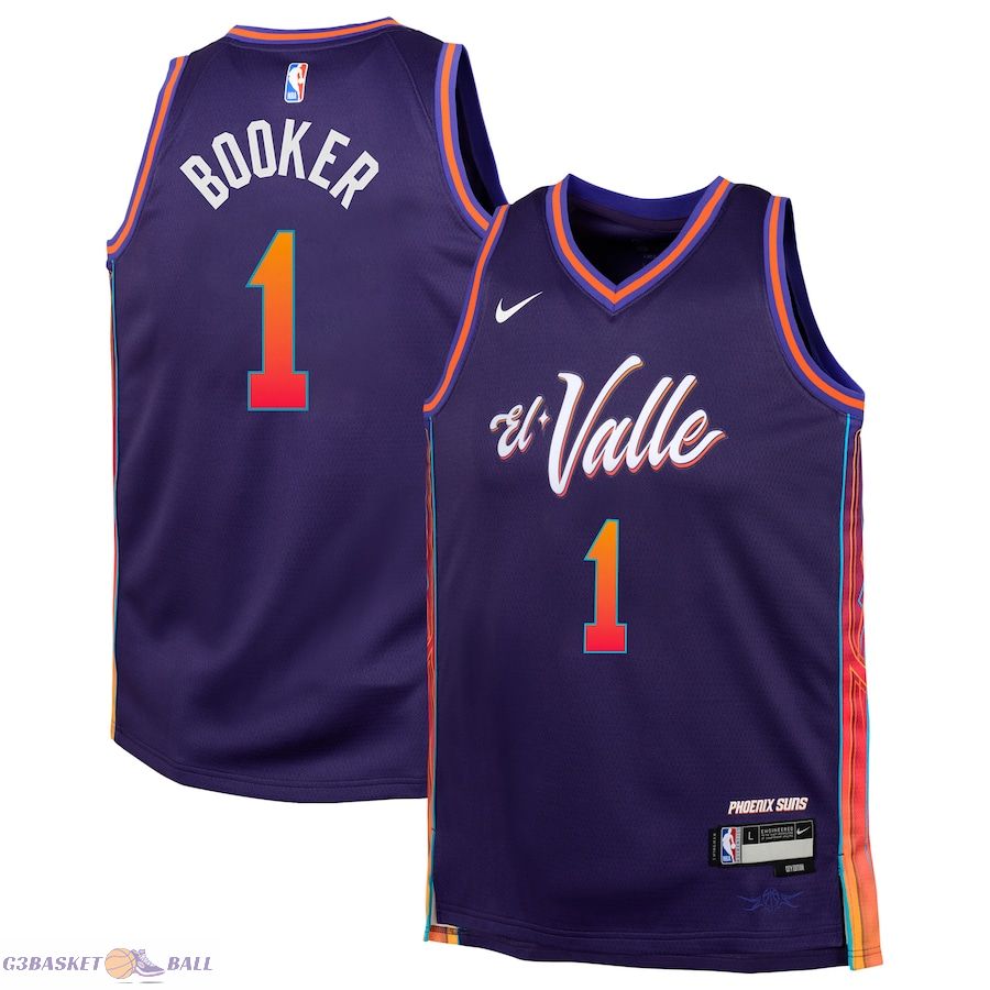 Youth Phoenix Suns Devin Booker Purple Swingman Replica Jersey - City Edition