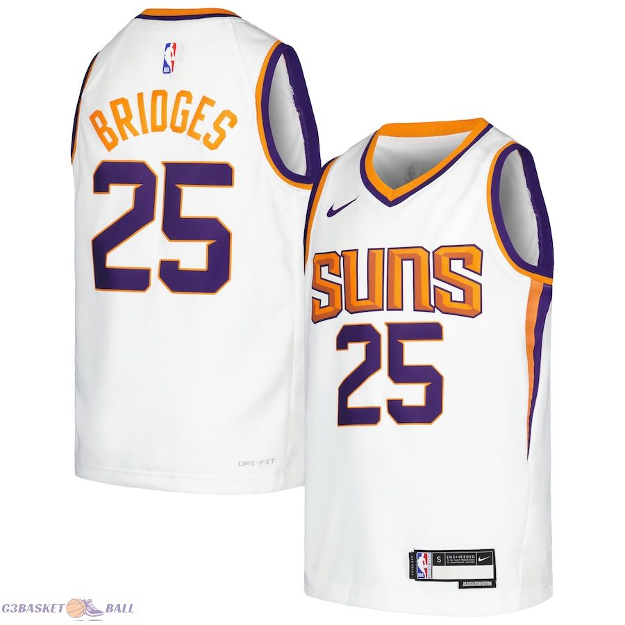 Youth Phoenix Suns Mikal Bridges White Swingman Jersey - Association Edition