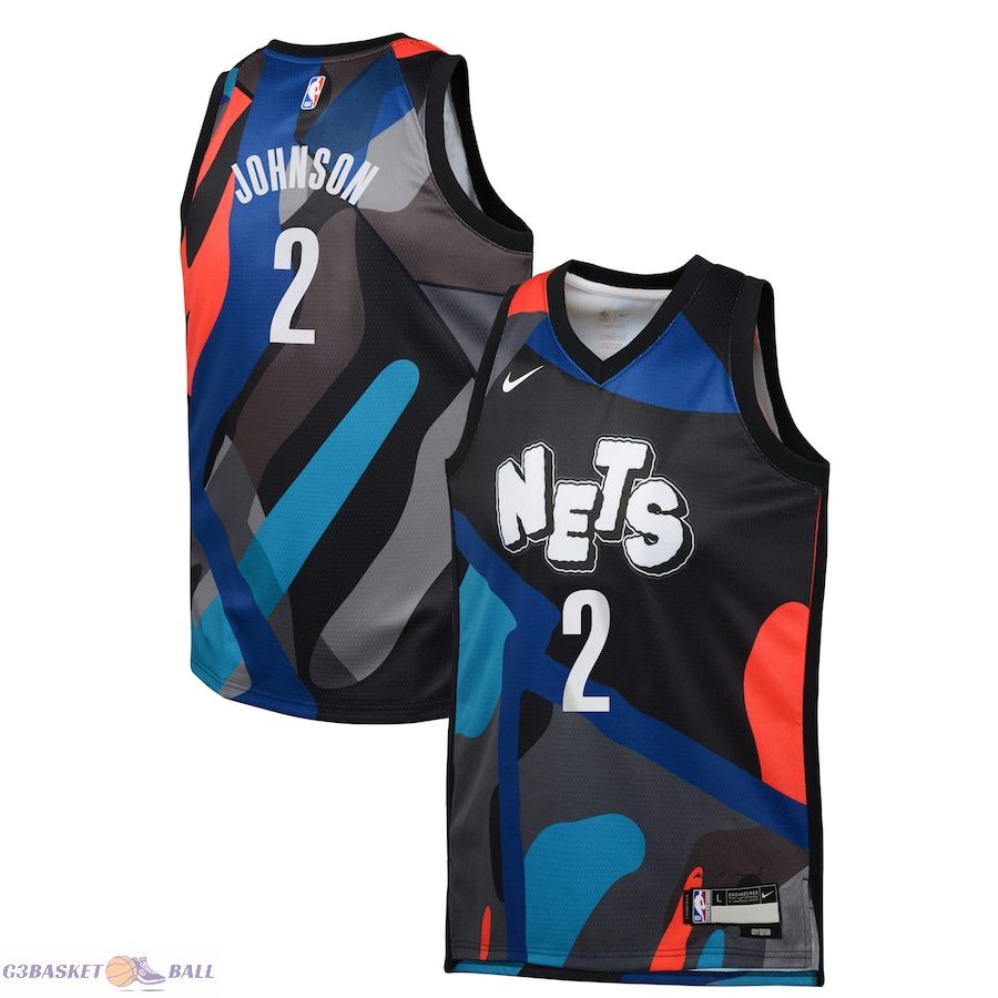 Youth Brooklyn Nets Cameron Johnson Black Swingman Replica Jersey - City Edition