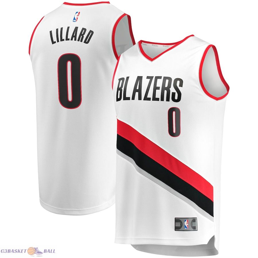 Men's Portland Trail Blazers Damian Lillard Fanatics White Fast Break Replica Jersey - Association Edition