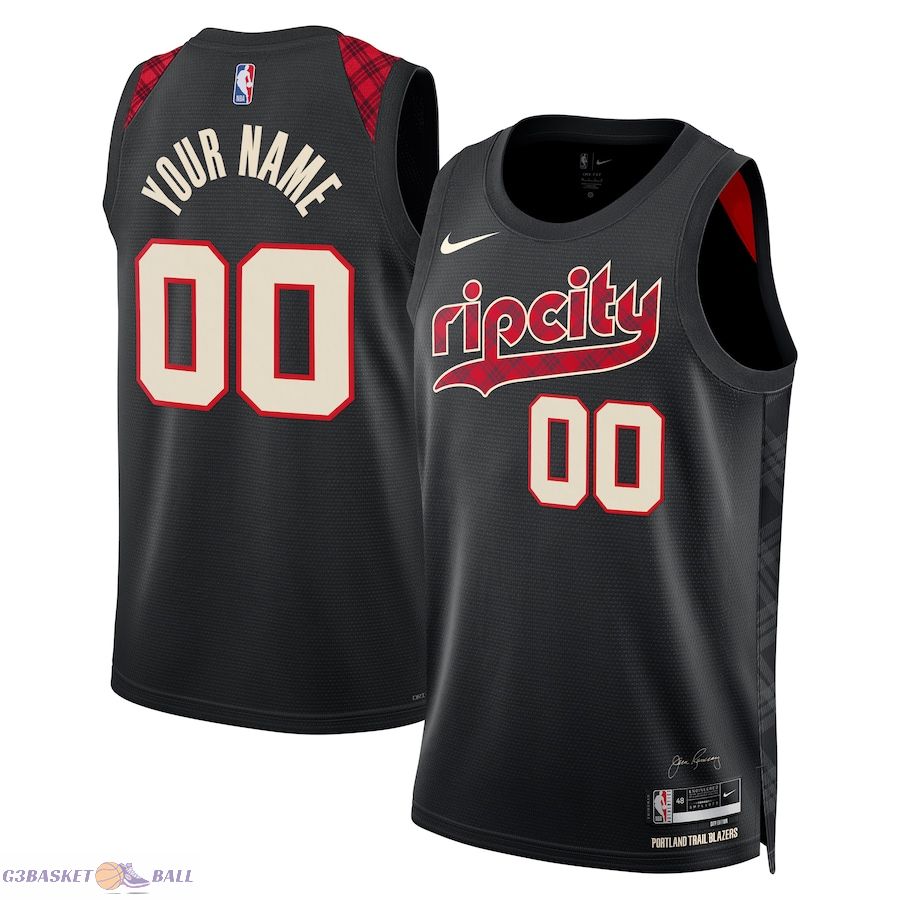 Unisex Portland Trail Blazers Black 2023/24 Custom Swingman Jersey - City Edition