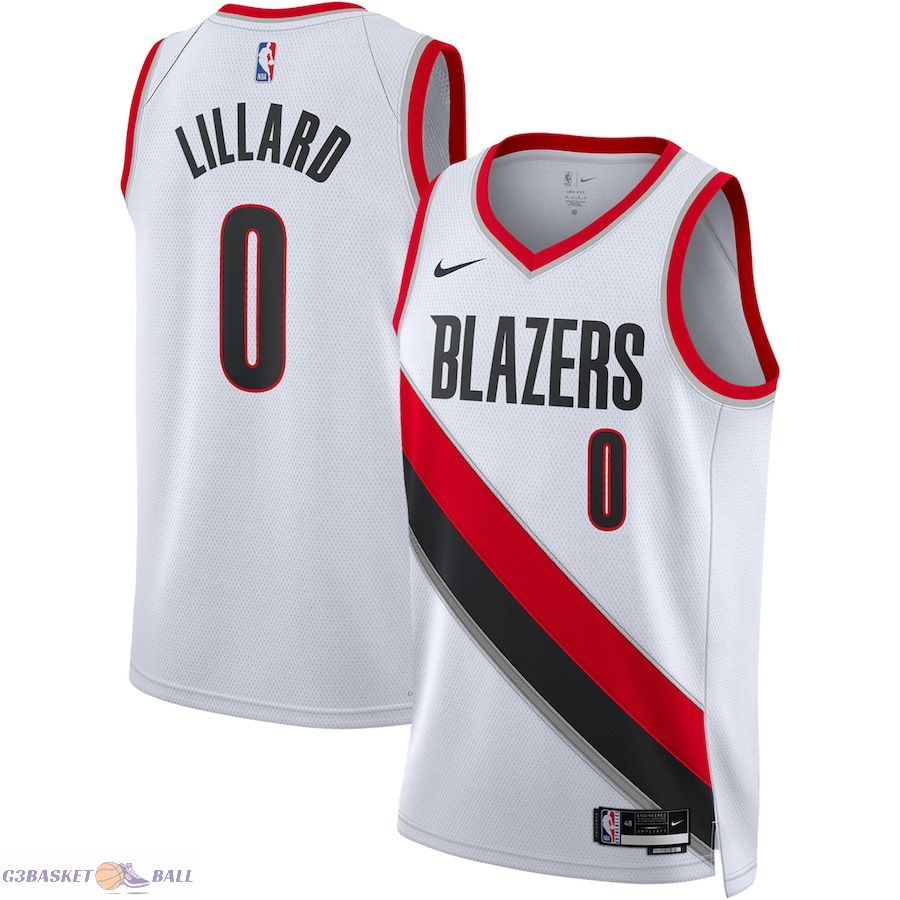 Unisex Portland Trail Blazers Damian Lillard White Swingman Jersey - Association Edition