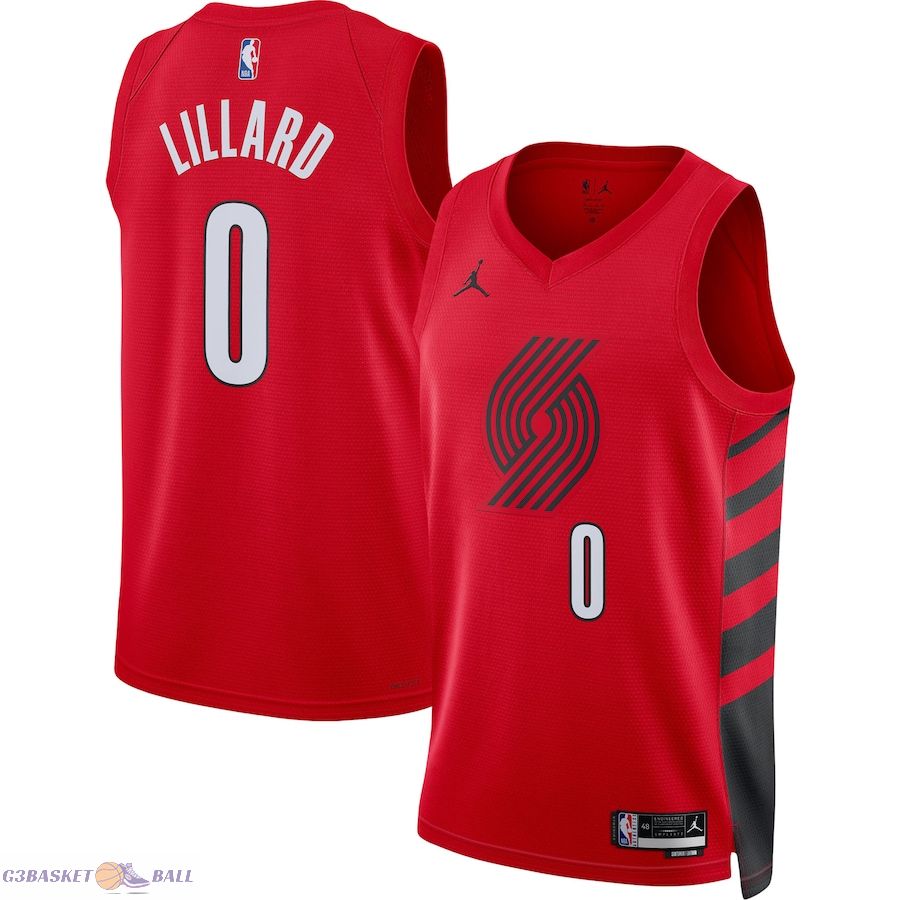 Unisex Portland Trail Blazers Damian Lillard Jordan Brand Red Swingman Jersey - Statement Edition