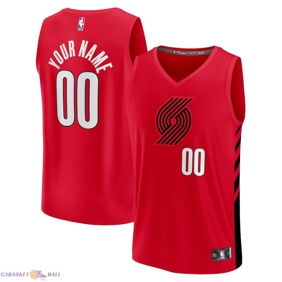 Men's Portland Trail Blazers Fanatics Red Fast Break Custom Replica Jersey - Statement Edition