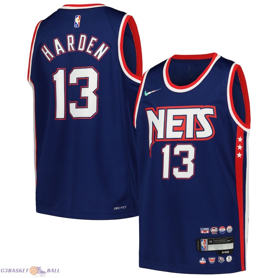 Youth Brooklyn Nets James Harden Navy Swingman Jersey - City Edition