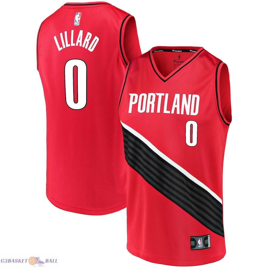 Men's Portland Trail Blazers Damian Lillard Fanatics Red Fast Break Replica Jersey - Statement Edition