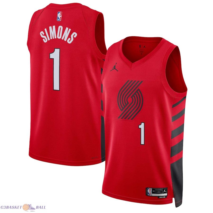 Unisex Portland Trail Blazers Anfernee Simons Jordan Brand Red Swingman Jersey - Statement Edition