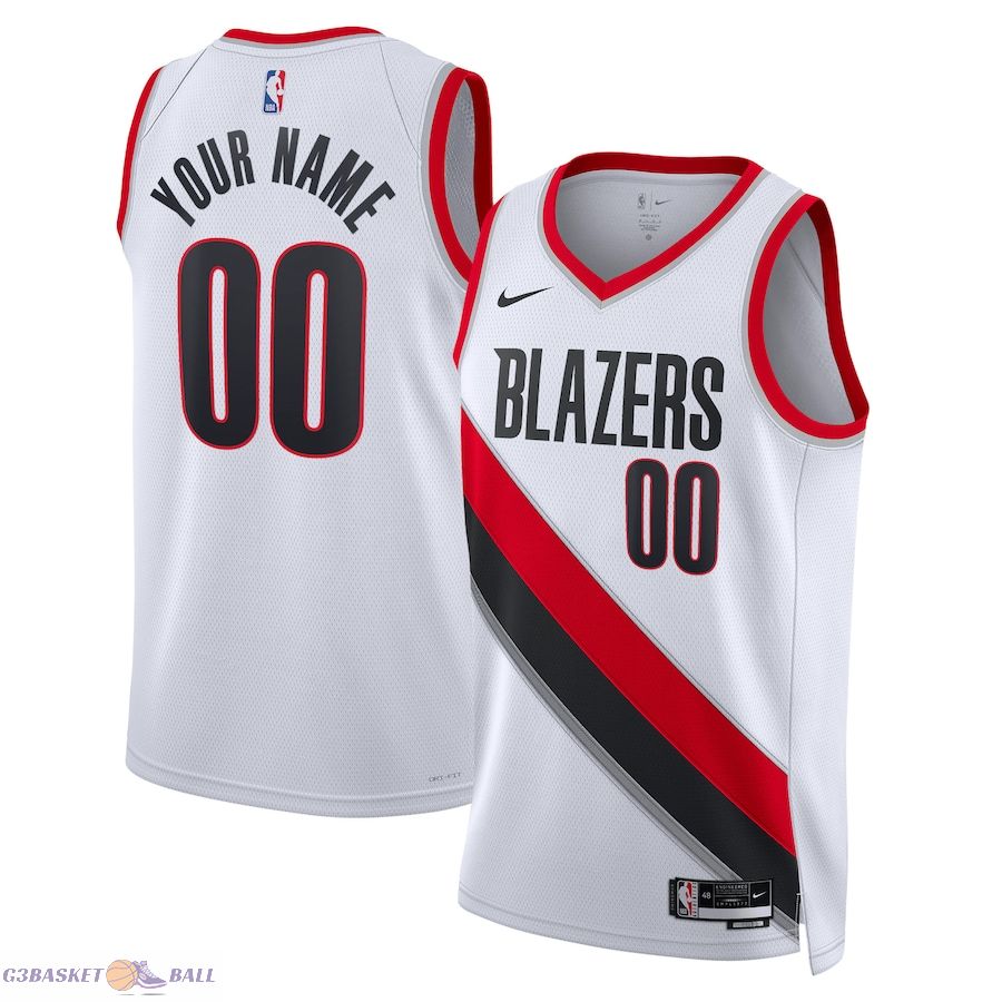 Unisex Portland Trail Blazers White Swingman Custom Jersey - Association Edition