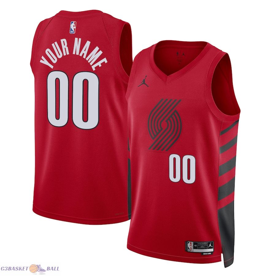 Unisex Portland Trail Blazers Jordan Brand Red 2022/23 Swingman Custom Jersey - Statement Edition