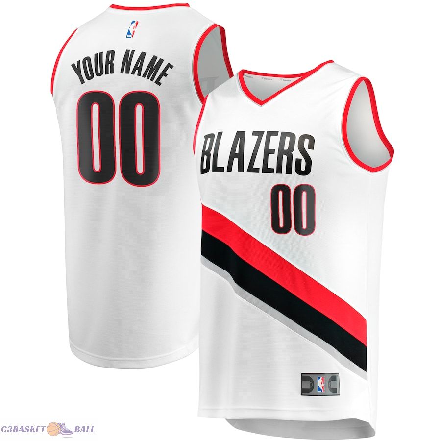 Youth Portland Trail Blazers Fanatics White Fast Break Replica Custom Jersey - Association Edition