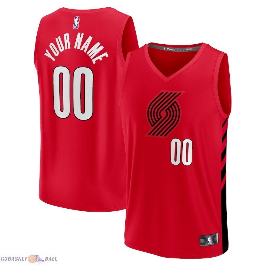 Youth Portland Trail Blazers Fanatics Red Fast Break Replica Custom Jersey - Statement Edition