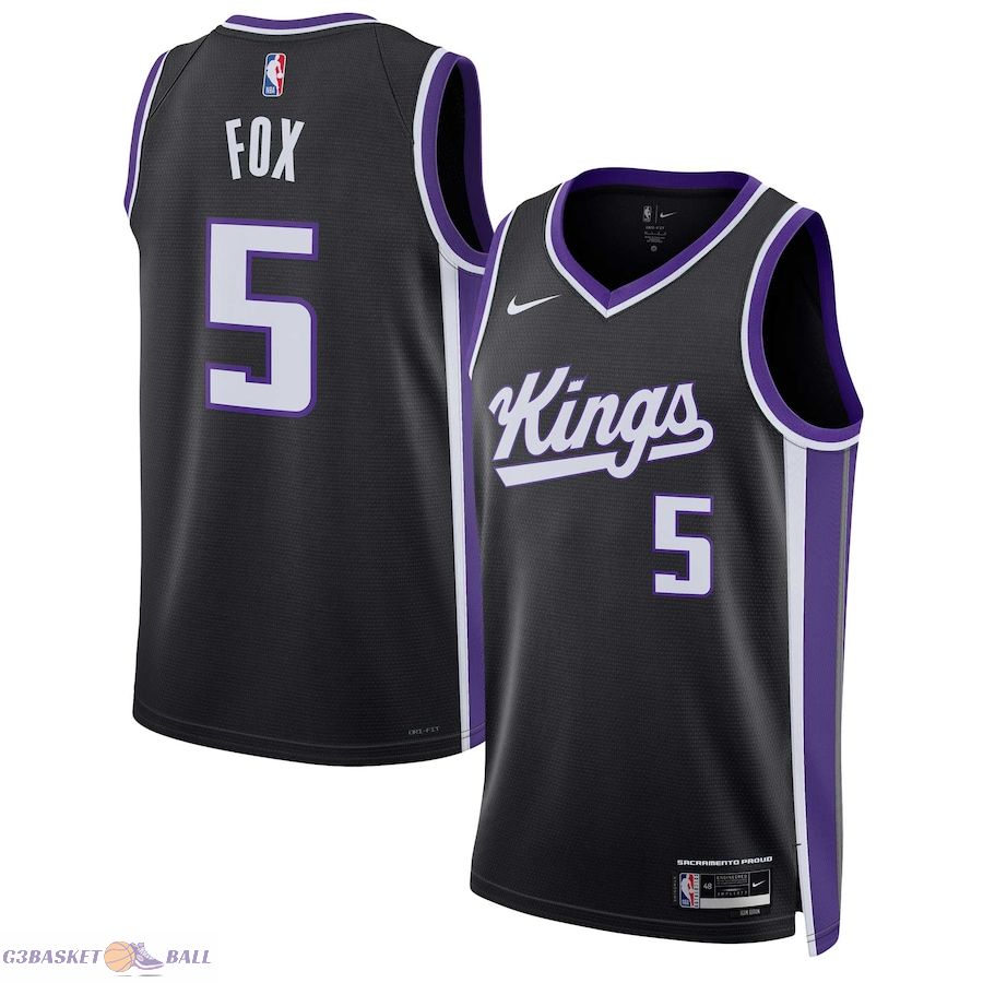 Unisex Sacramento Kings De'Aaron Fox Black Swingman Jersey - Icon Edition