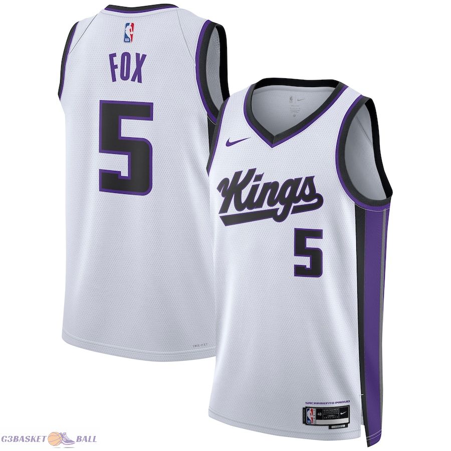 Unisex Sacramento Kings De'Aaron Fox White Swingman Jersey - Association Edition