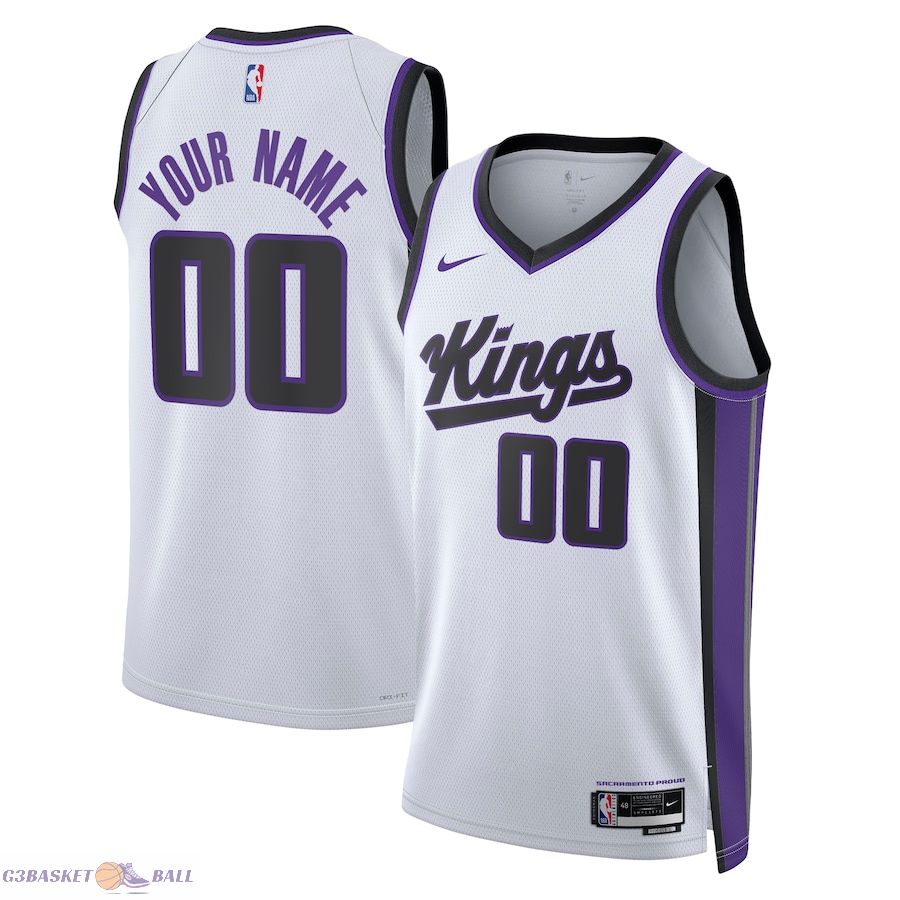 Unisex Sacramento Kings White Swingman Custom Jersey - Association Edition