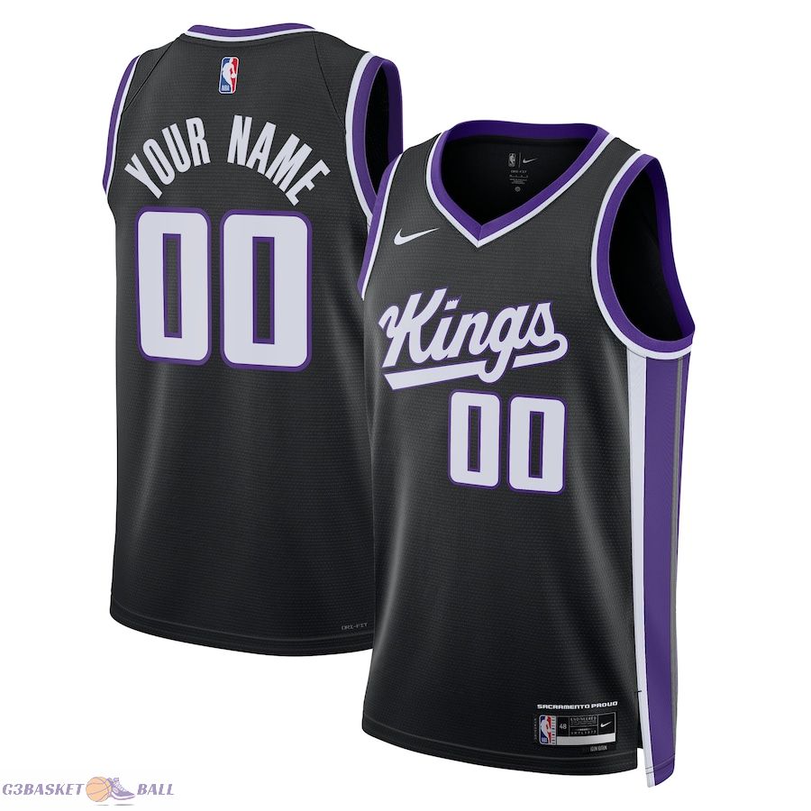 Unisex Sacramento Kings Black Swingman Custom Jersey - Icon Edition