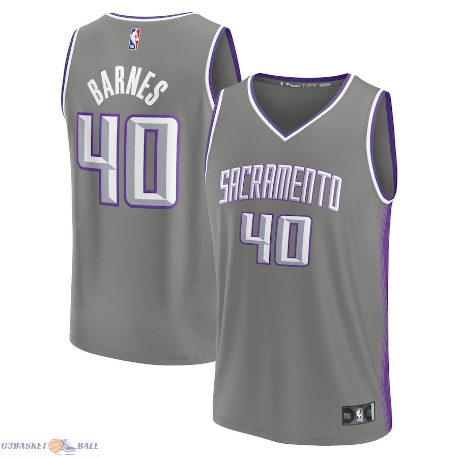 Men's Sacramento Kings Harrison Barnes Fanatics Gray Fastbreak Jersey - City Edition