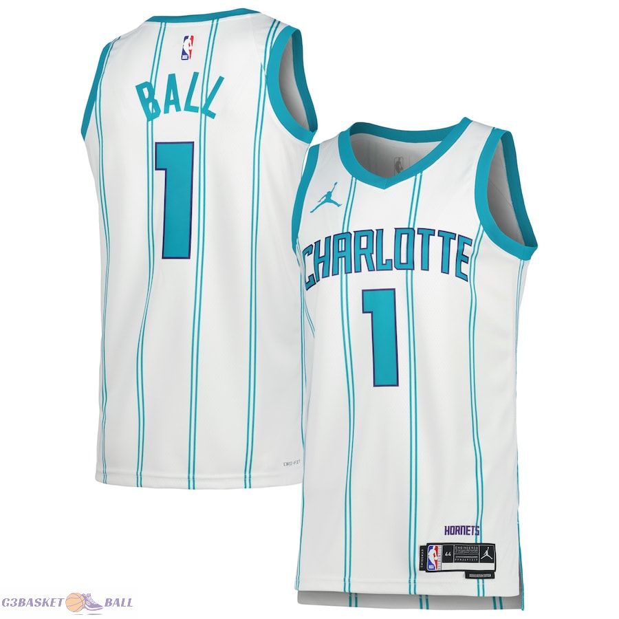 Unisex Charlotte Hornets LaMelo Ball Jordan Brand White Swingman Jersey - Association Edition