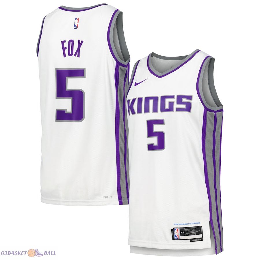 Men's Sacramento Kings De'Aaron Fox White Swingman Player Jersey - Association Edition