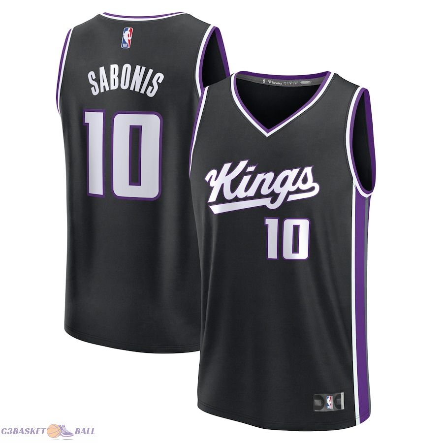 Men's Sacramento Kings Domantas Sabonis Fanatics Black Fast Break Replica Jersey - Icon Edition