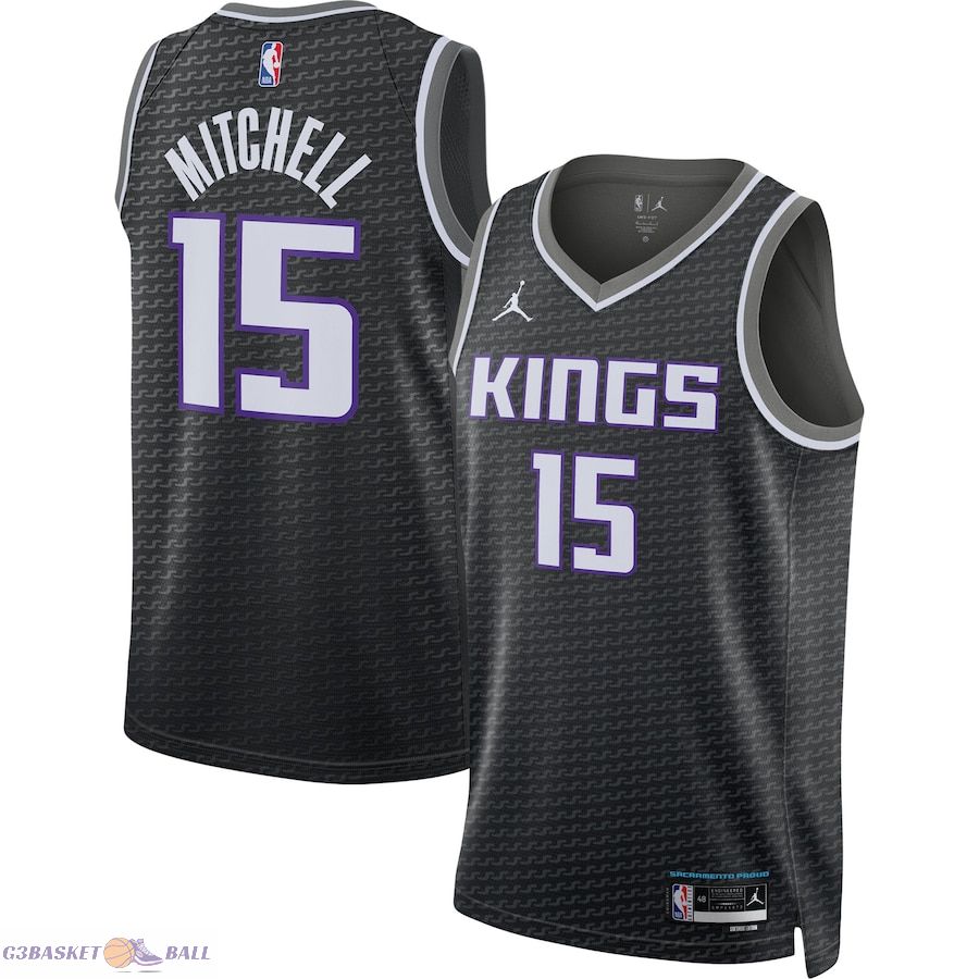 Unisex Sacramento Kings Davion Mitchell Jordan Brand Black Swingman Jersey - Statement Edition