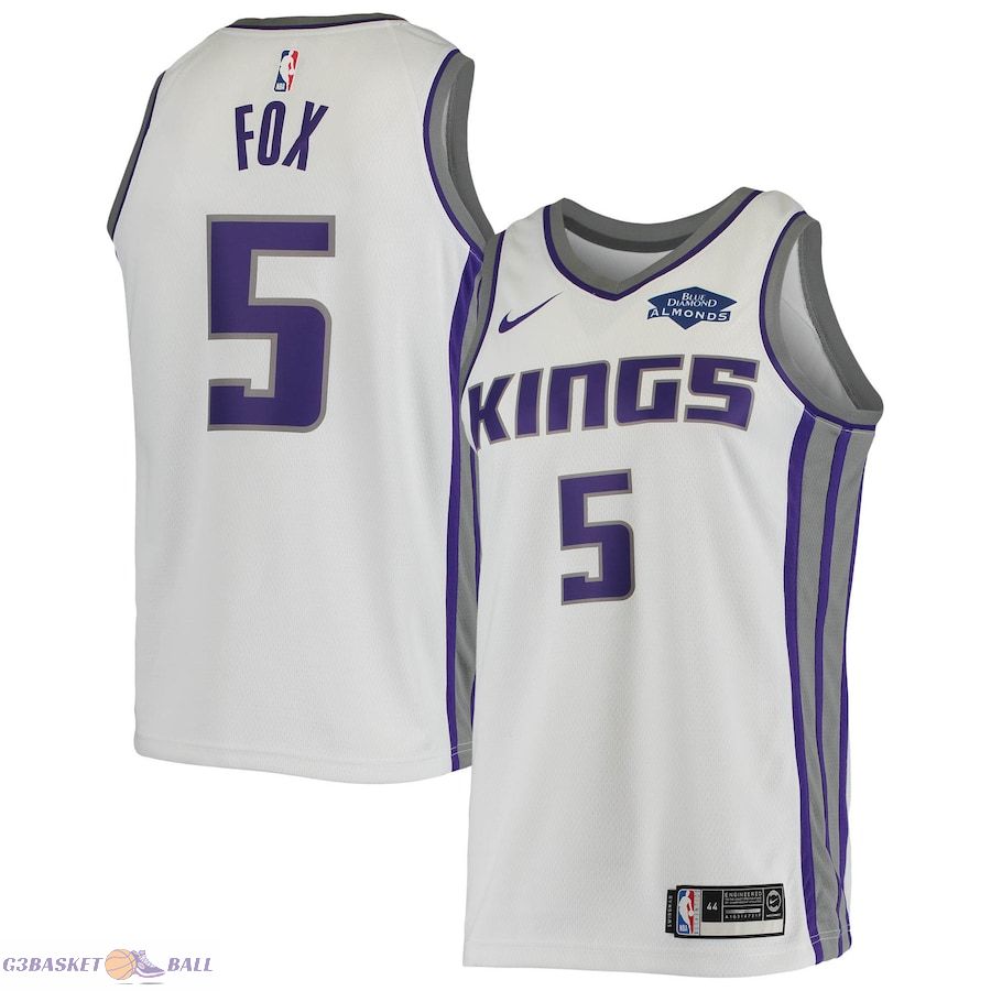 Men's Sacramento Kings De'Aaron Fox White Swingman Player Jersey - Association Edition