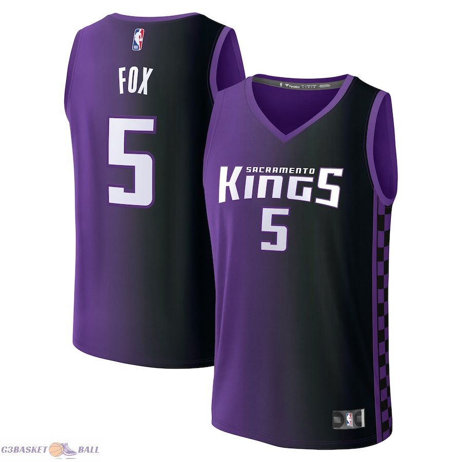 Youth Sacramento Kings De'Aaron Fox Fanatics Purple Fast Break Replica Player Jersey - Statement Edition