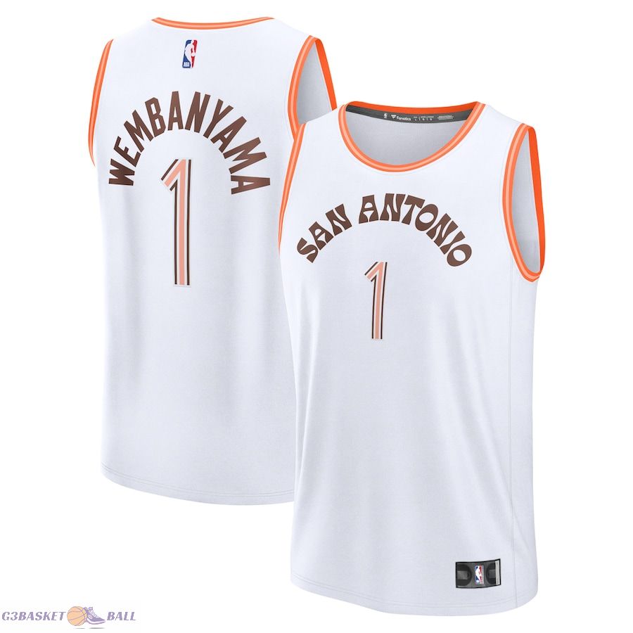 Men's San Antonio Spurs Victor Wembanyama Fanatics White Fast Break Jersey - City Edition