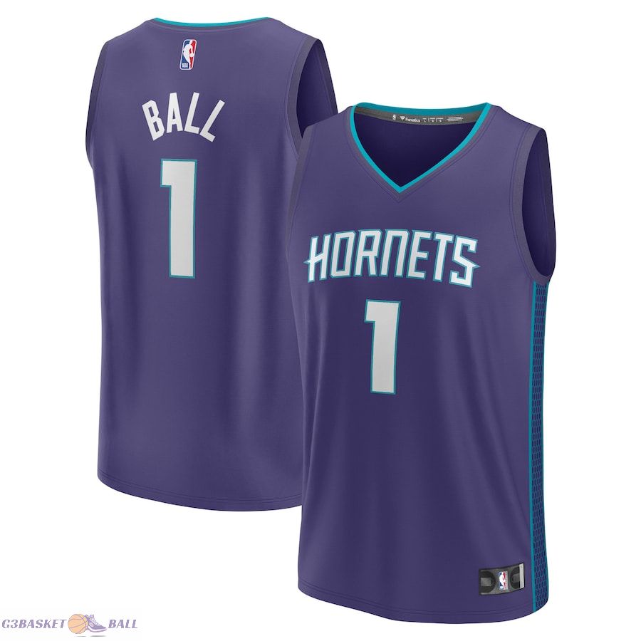 Men's Charlotte Hornets LaMelo Ball Fanatics Purple Fast Break Replica Player Jersey - Statement Edition