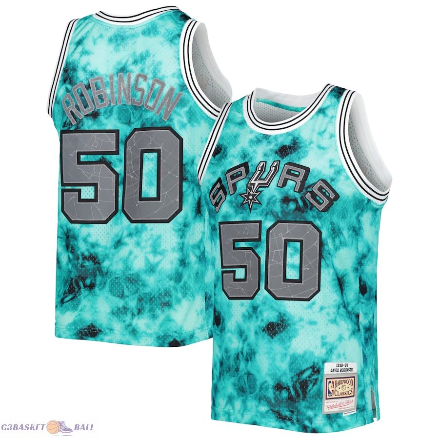 Men's San Antonio Spurs David Robinson Mitchell & Ness Teal 1998/99 Galaxy Swingman Jersey