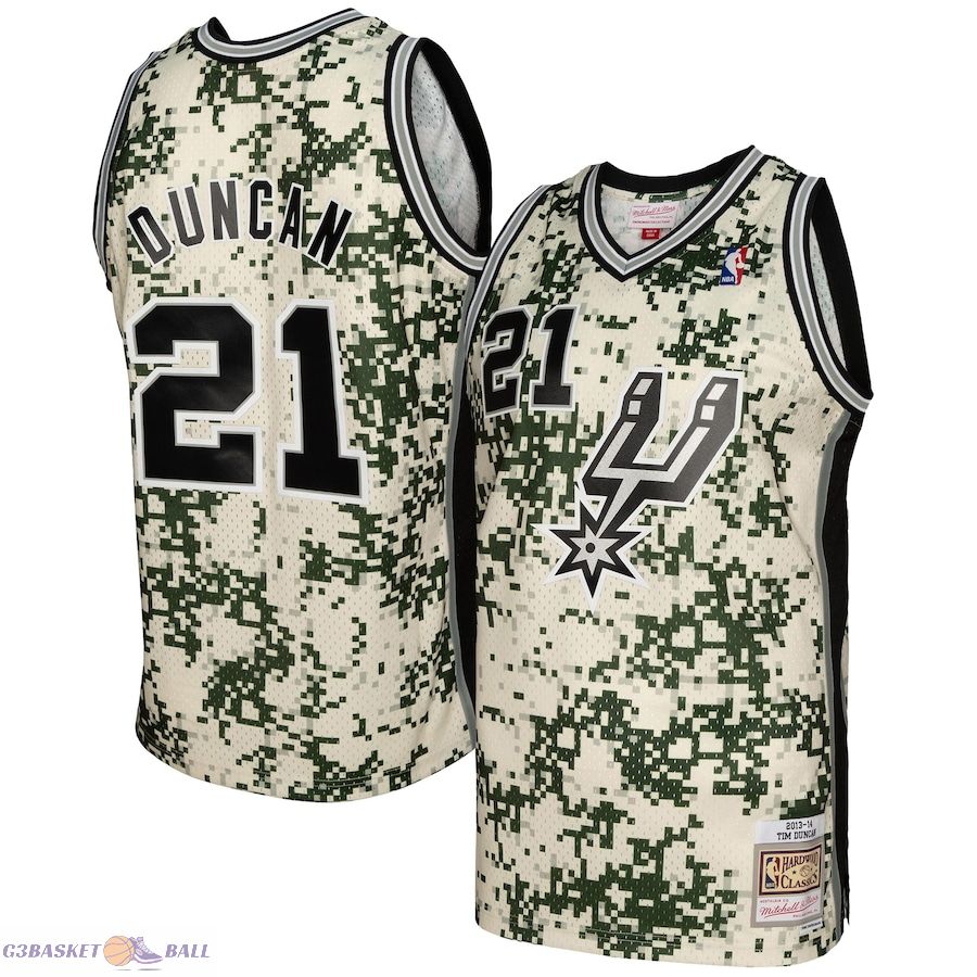 Men's San Antonio Spurs Tim Duncan Mitchell & Ness Camo 2013/14 Swingman Jersey