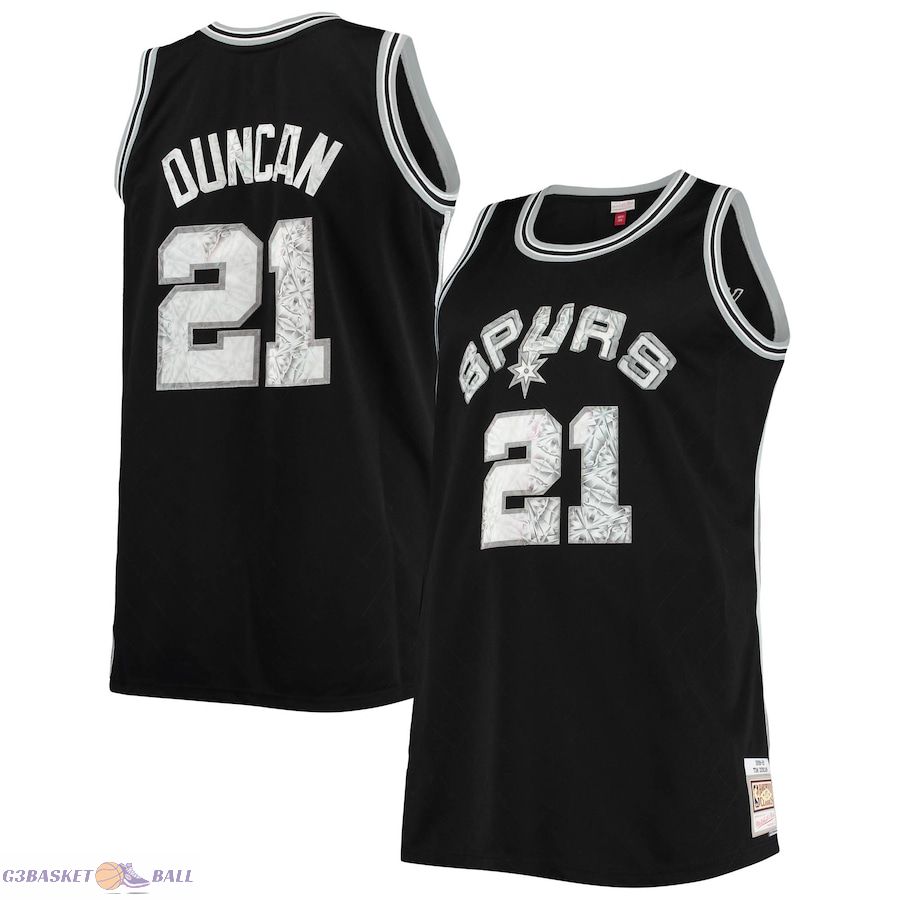 Men's San Antonio Spurs Tim Duncan Mitchell & Ness Black Big & Tall 1998/99 NBA 75th Anniversary Diamond Swingman Jersey