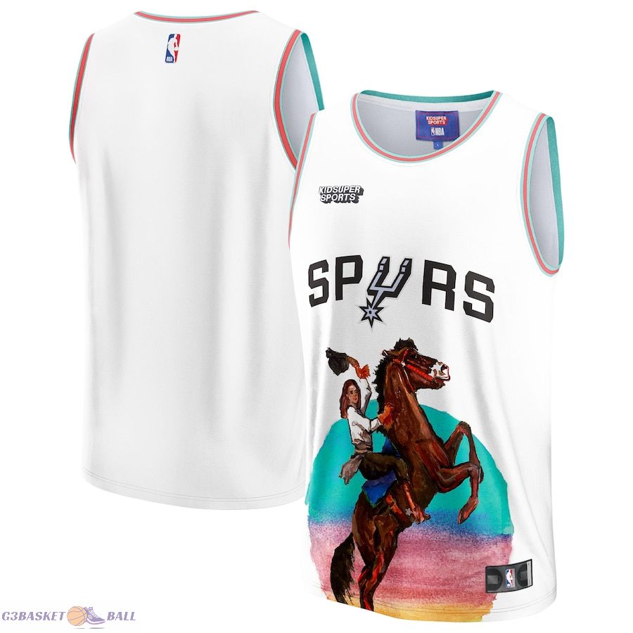 Unisex San Antonio Spurs NBA & KidSuper Studios by Fanatics White Hometown Jersey