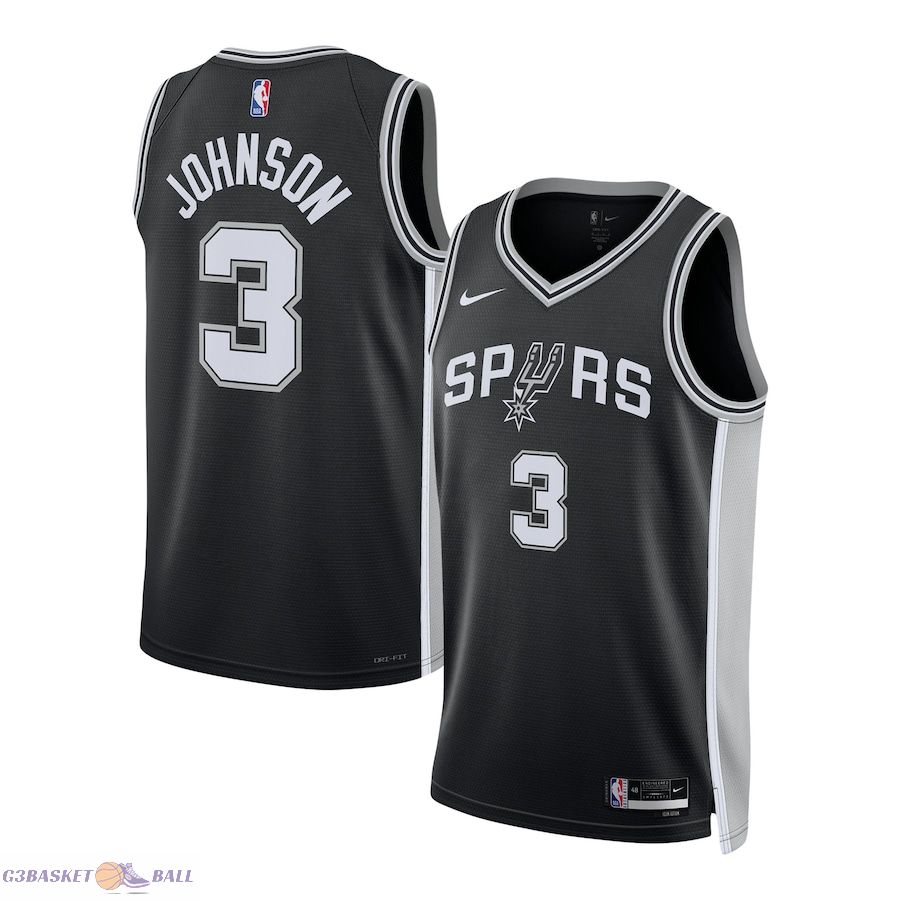 Unisex San Antonio Spurs Keldon Johnson Black Swingman Jersey - Icon Edition