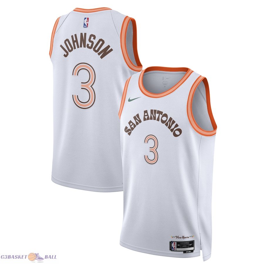 Unisex San Antonio Spurs Keldon Johnson White 2023/24 Swingman Jersey - City Edition