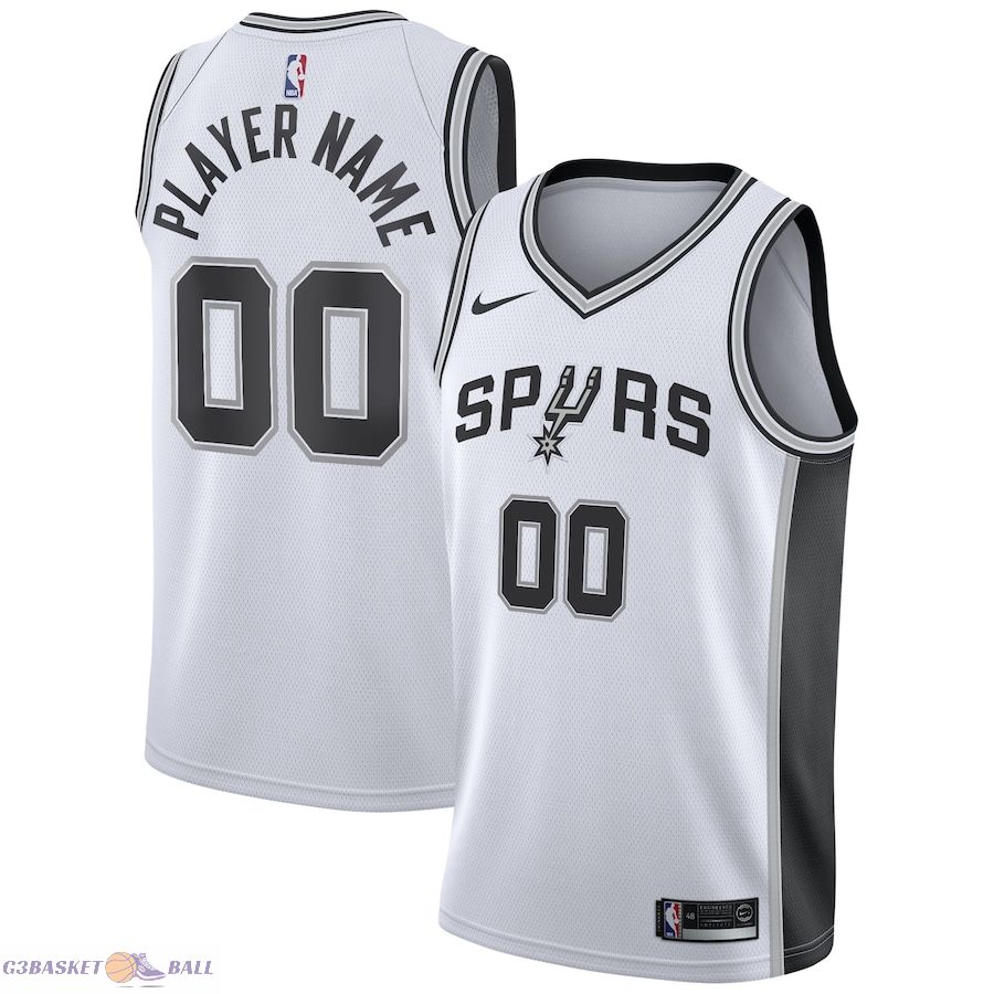 Men's San Antonio Spurs White 2020/21 Swingman Custom Jersey - Association Edition