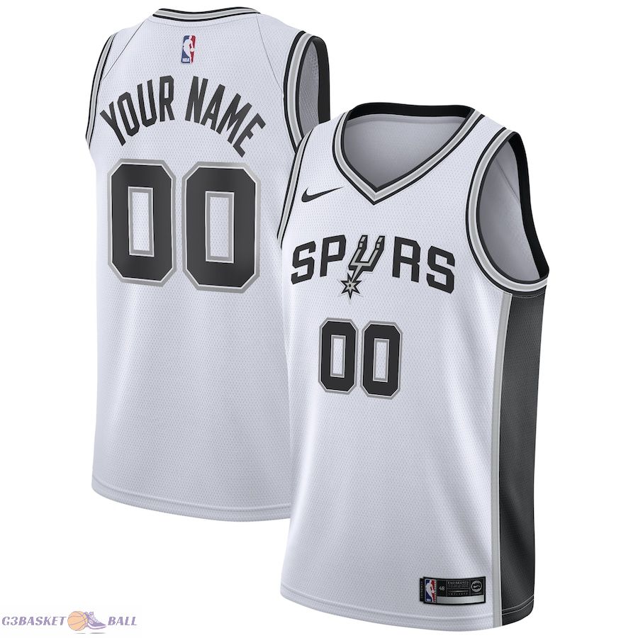 Men's San Antonio Spurs White Custom Swingman Jersey - Association Edition