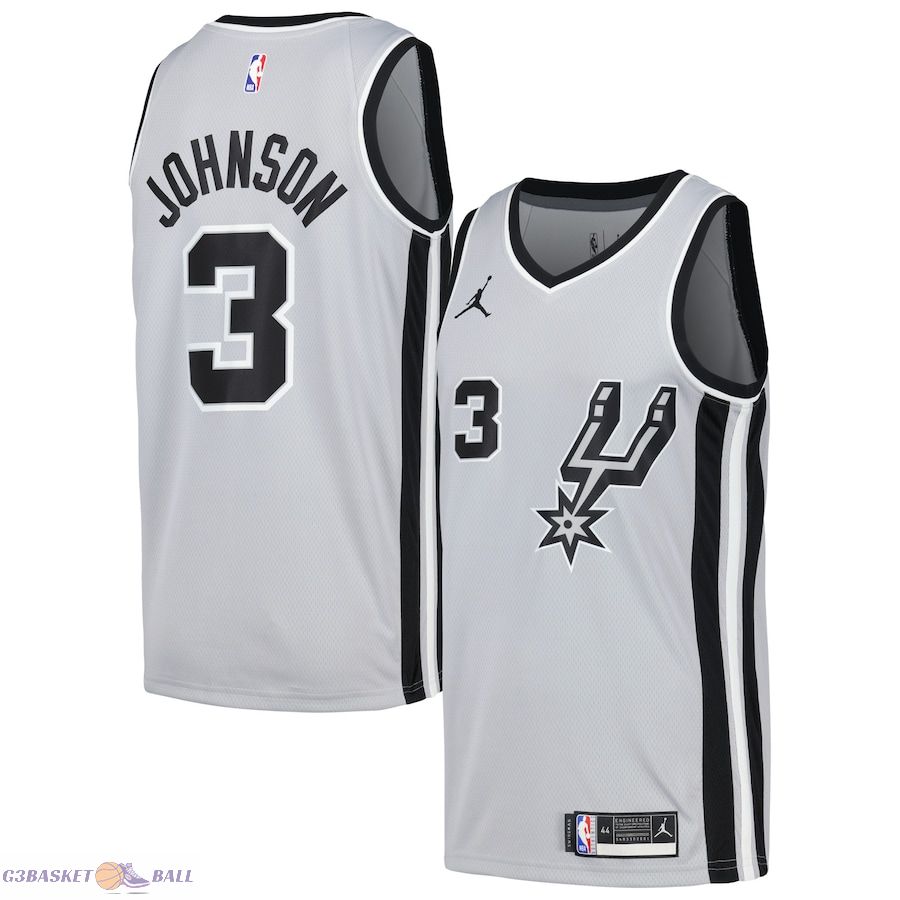 Men's San Antonio Spurs Keldon Johnson Silver Swingman Player Jersey - Statement Edition