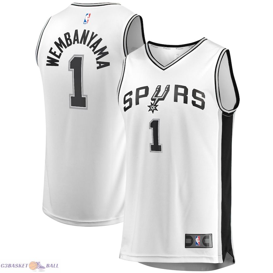 Youth San Antonio Spurs Victor Wembanyama Fanatics White Fast Break Player Jersey - Association Edition