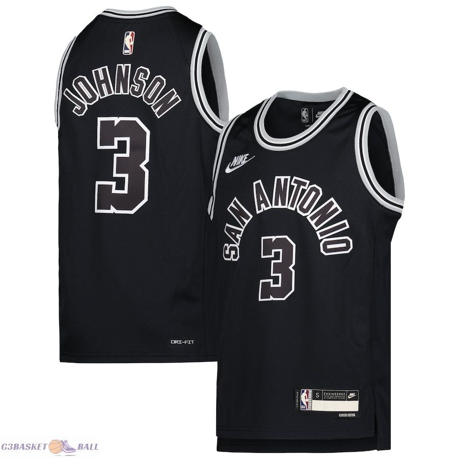 Youth San Antonio Spurs Keldon Johnson Black 2022/23 Swingman Jersey - Classic Edition