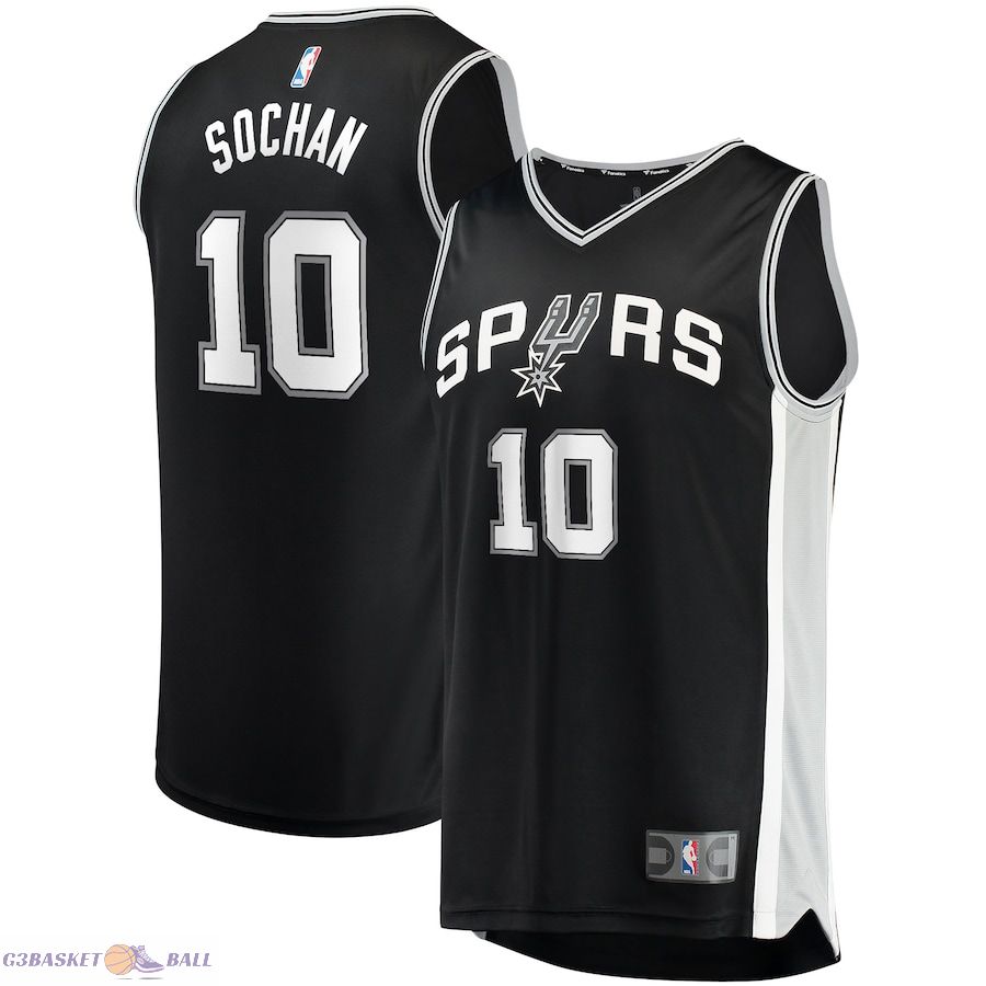 Youth San Antonio Spurs Jeremy Sochan Fanatics Black 2022 NBA Draft First Round Pick Fast Break Replica Jersey - Icon Edition