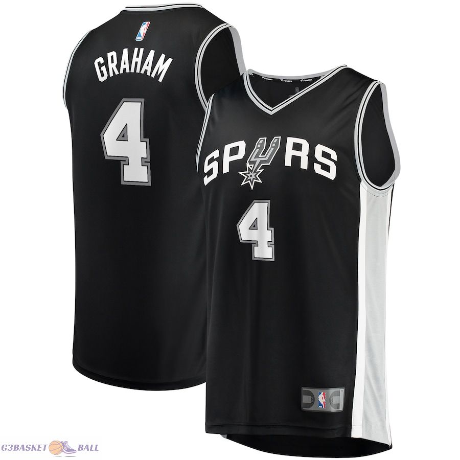 Youth San Antonio Spurs Devonte' Graham Fanatics Black Fast Break Player Jersey - Icon Edition