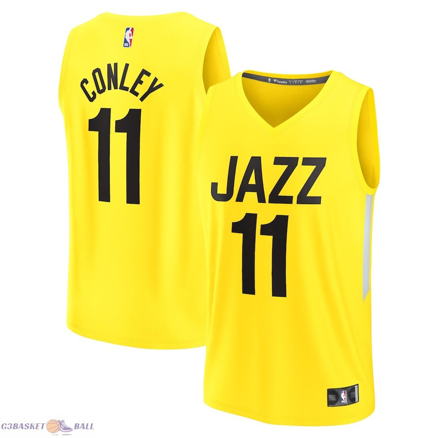 Men's Utah Jazz Mike Conley Fanatics Yellow Fast Break Replica Jersey - Icon Edition