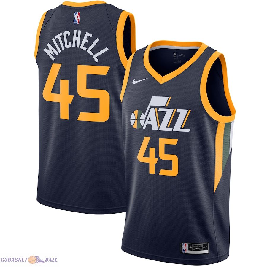 Men's Utah Jazz Donovan Mitchell Navy 2020/21 Swingman Jersey - Icon Edition